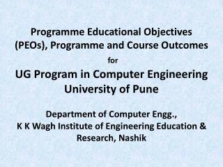 Programme Educational Objectives (PEOs)