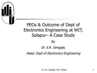 PEOs &amp; Outcome of Dept of Electronics Engineering at WIT, Solapur– A Case Study By