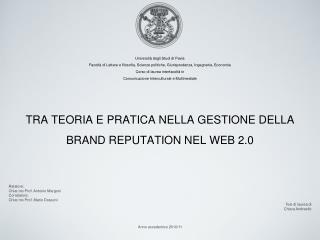 Relatore: Chiar.mo Prof. Antonio Margoni Correlatore: Chiar.mo Prof. Mario Dossoni