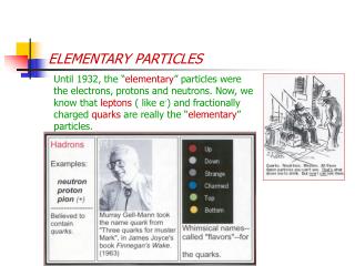 ELEMENTARY PARTICLES