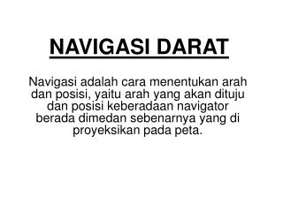 NAVIGASI DARAT