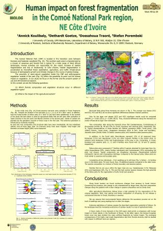 Human impact on forest fragmentation in the Comoé National Park region, NE Côte d'Ivoire