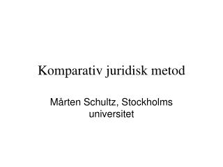 Komparativ juridisk metod