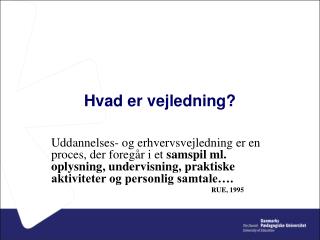 Hvad er vejledning?