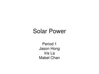 Solar Power