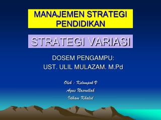 STRATEGI VARIASI