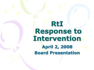 RtI Response to Intervention