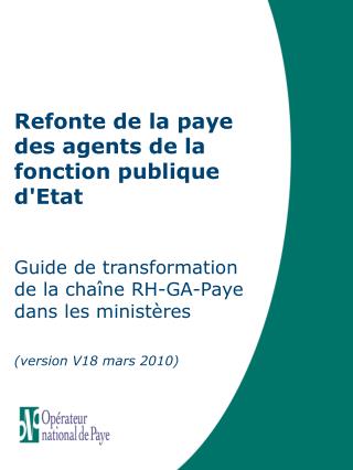 Refonte de la paye des agents de la fonction publique d'Etat