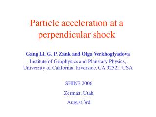 Particle acceleration at a perpendicular shock