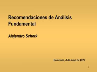 Recomendaciones de Análisis Fundamental