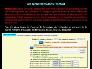 Les recherches dans Frantext