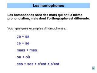 Les homophones