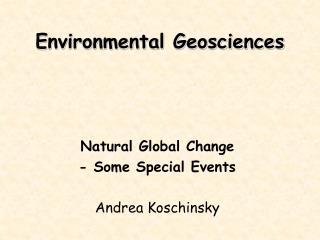 Environmental Geosciences