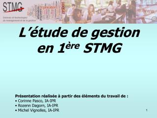 PPT  L’étude de gestion en 1 ère STMG PowerPoint Presentation, free