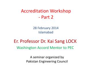 Accreditation Workshop - Part 2