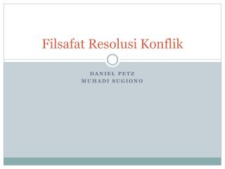 Filsafat Resolusi Konflik