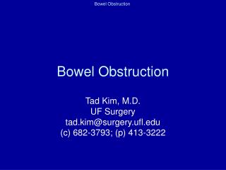 Bowel Obstruction