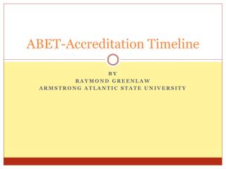 ABET-Accreditation Timeline
