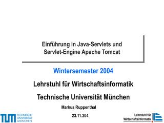 Einführung in Java-Servlets und Servlet-Engine Apache Tomcat