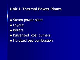 Unit 1-Thermal Power Plants