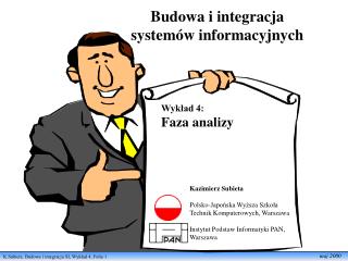 Budowa i integracja systemów informacyjnych