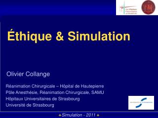 Éthique &amp; Simulation