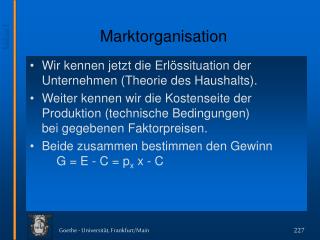 Marktorganisation
