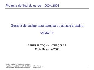 Gerador de código para camada de acesso a dados “VIRIATO”