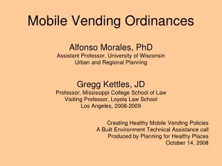 Mobile Vending Ordinances