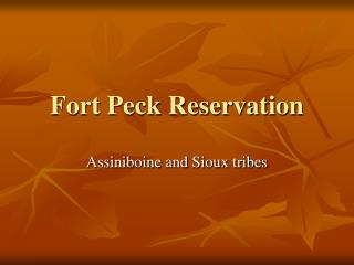 Fort Peck Reservation