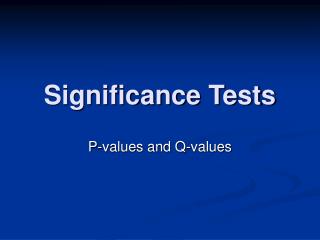 Significance Tests