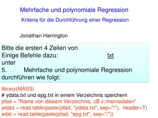 Mehrfache und polynomiale Regression