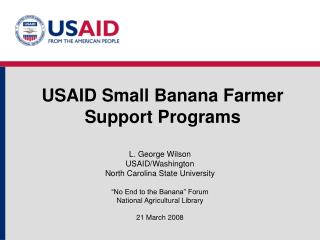 USAID Small Banana Farmer Support Programs