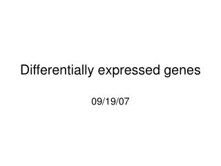 Differentially expressed genes