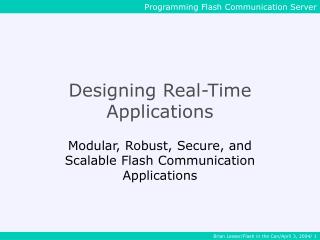 Designing Real-Time Applications