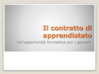 Il contratto di apprendistato