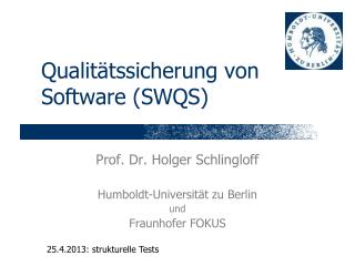 Qualitätssicherung von Software (SWQS)