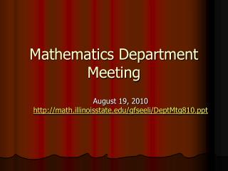 Mathematics Department Meeting