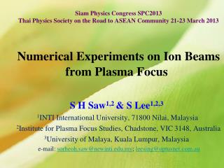 Siam Physics Congress SPC2013 Thai Physics Society on the Road to ASEAN Community 21-23 March 2013