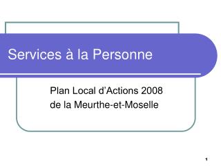 Services à la Personne