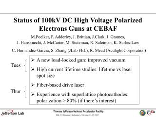 Status of 100kV DC High Voltage Polarized Electrons Guns at CEBAF