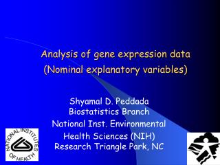 Analysis of gene expression data (Nominal explanatory variables)