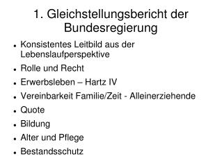 1. Gleichstellungsbericht der Bundesregierung