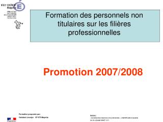 Formation des personnels non titulaires sur les filières professionnelles