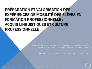 Éducation plurilingue et interterculturelle dans les curriculums pour l’enseignement professionnel