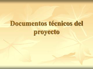 Documentos técnicos del proyecto