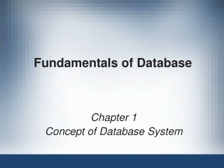 Fundamentals of Database