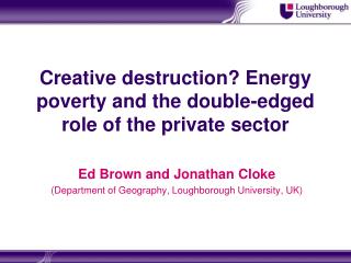 Creative destruction? Energy poverty and the double-edged role of the private sector