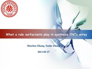 What a rule surfactants play in synthesis CNTs array