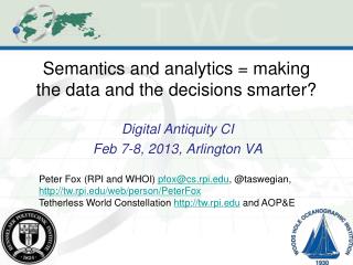 Semantics and analytics = making the data and the decisions smarter?